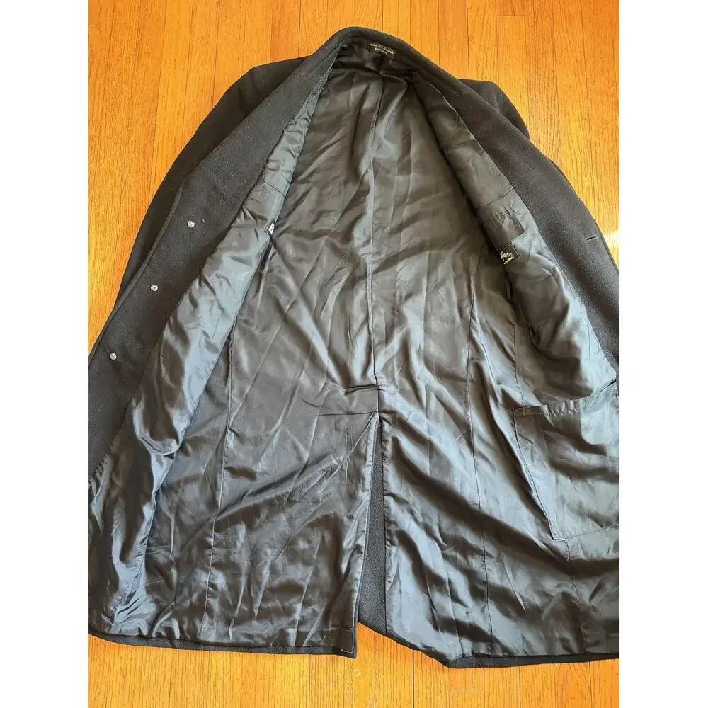 Kasper Womens Long Cashmere Overcoat M Black - Picture 2 of 11